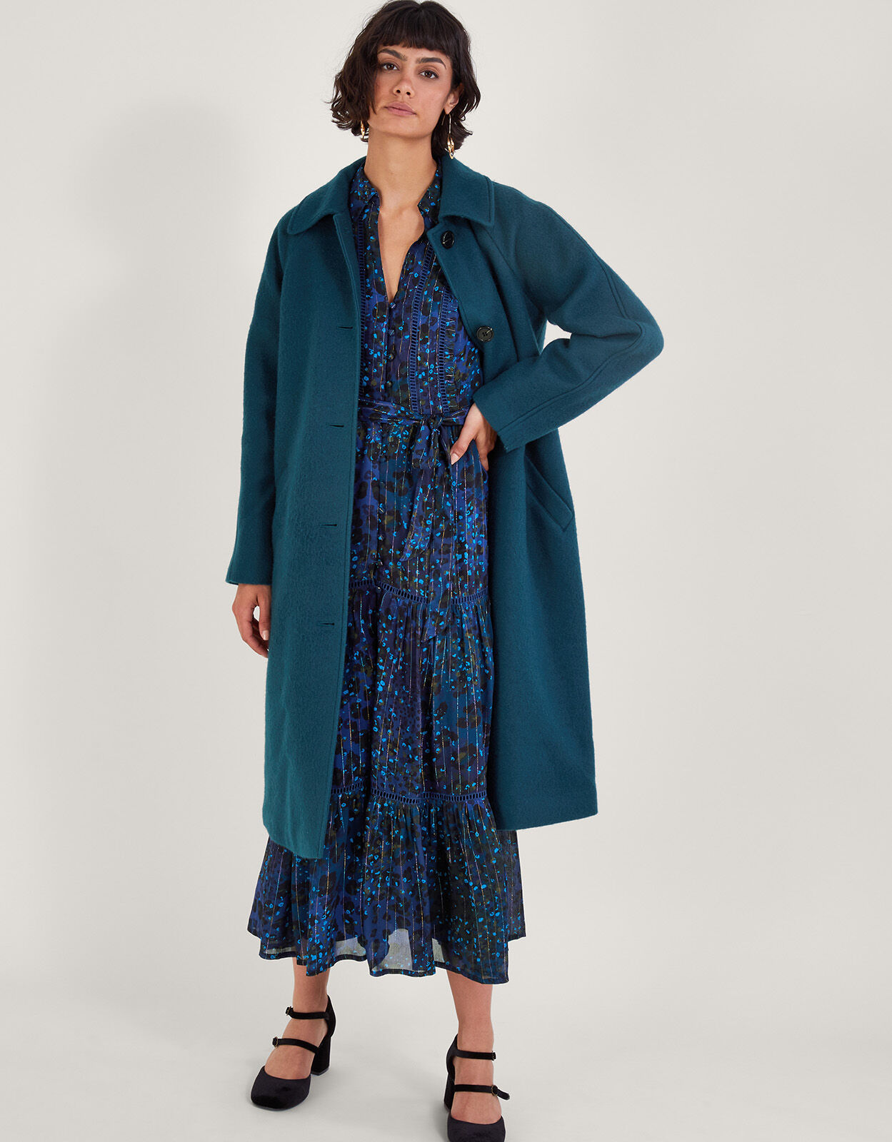 Zoe Print Shirt Dress Blue Evening Dresses Monsoon US