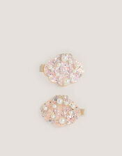 2-Pack Seashell Embellished Hair Clips, , large
