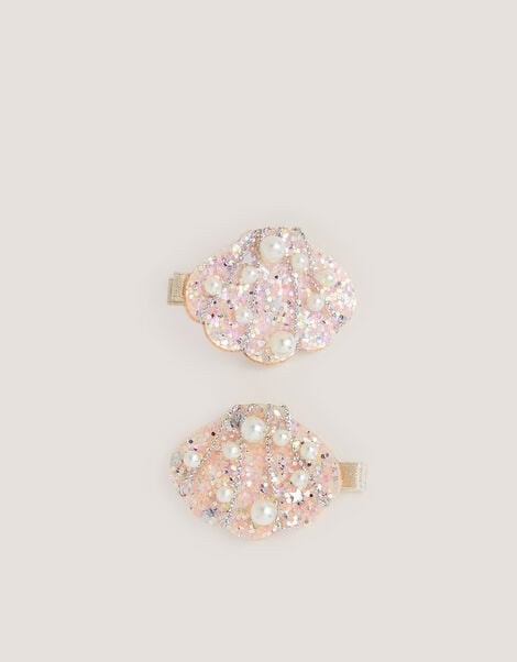 2-Pack Seashell Embellished Hair Clips, , large