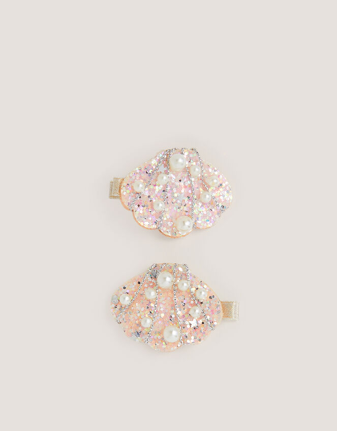 2-Pack Seashell Embellished Hair Clips, , large