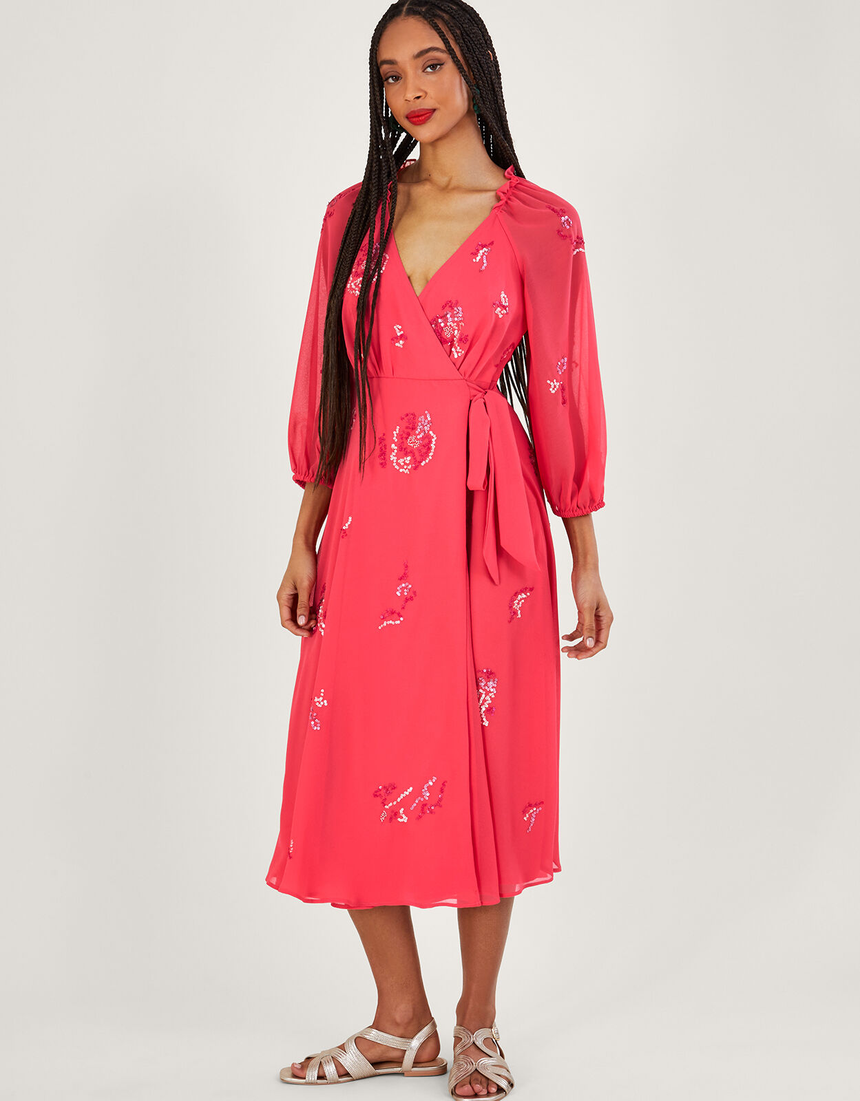 Warehouse red deals wrap dress