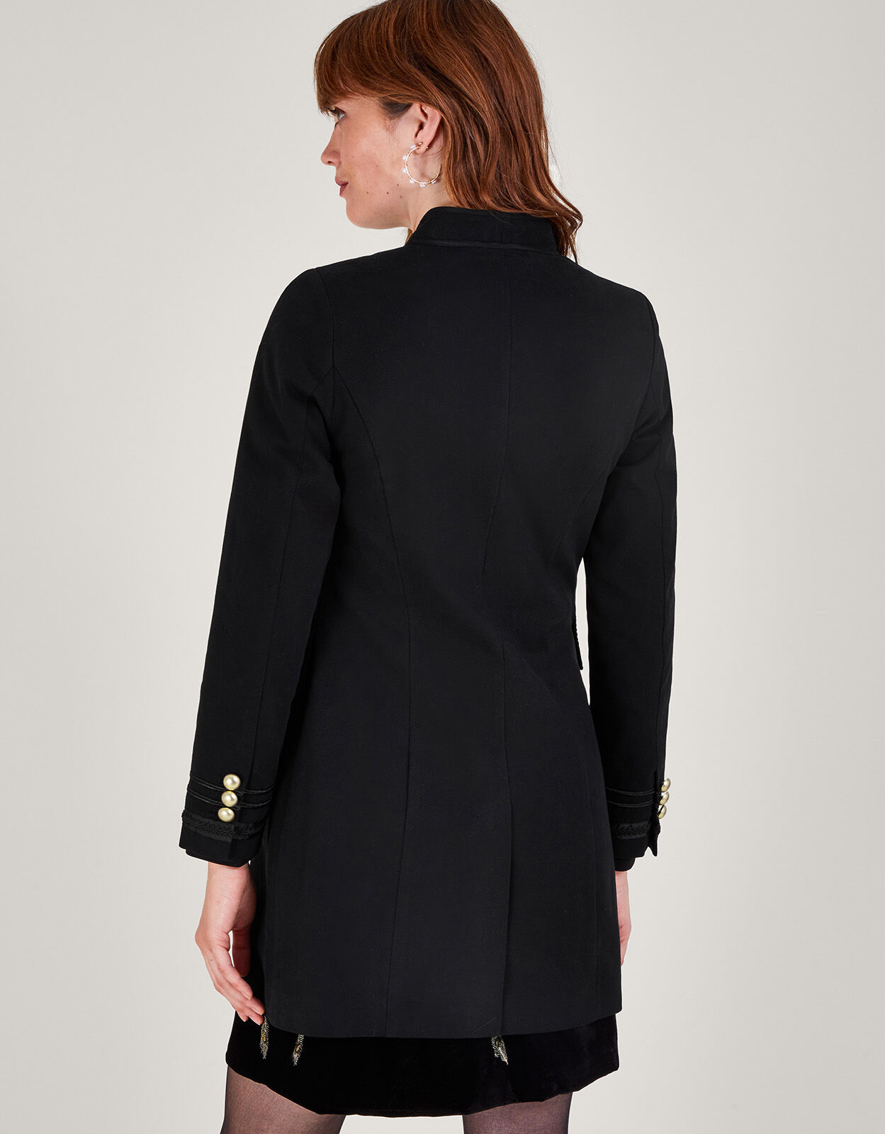 Longline Military Jacket Black