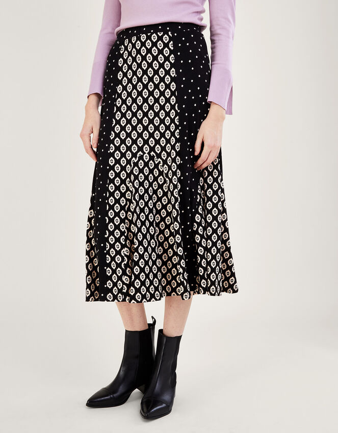 Black and white geometric skirt