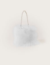 Fluffy Pearl Handle Bag, , large