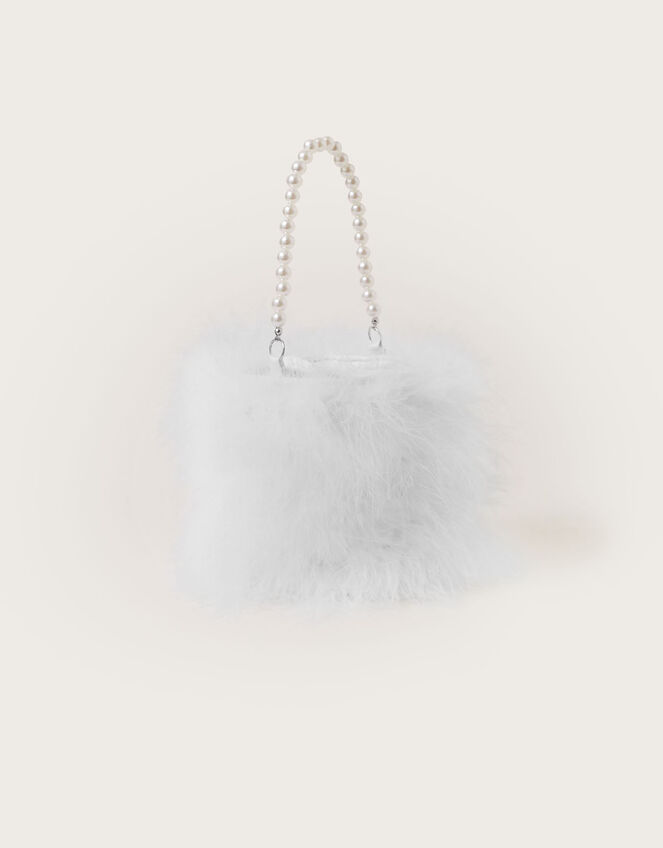 Fluffy Pearl Handle Bag, , large