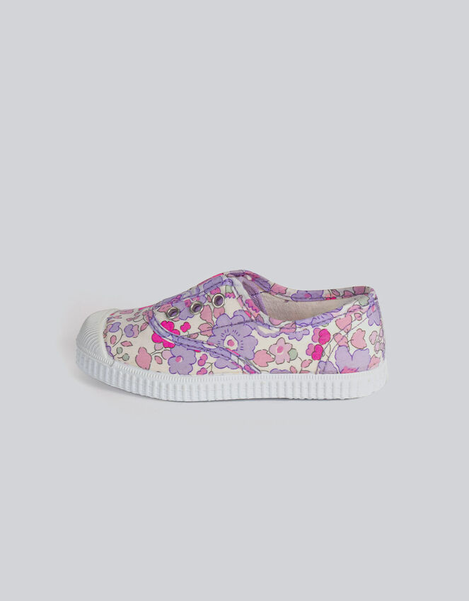 Hampton Canvas Plum Plimsolls, Purple (LILAC), large