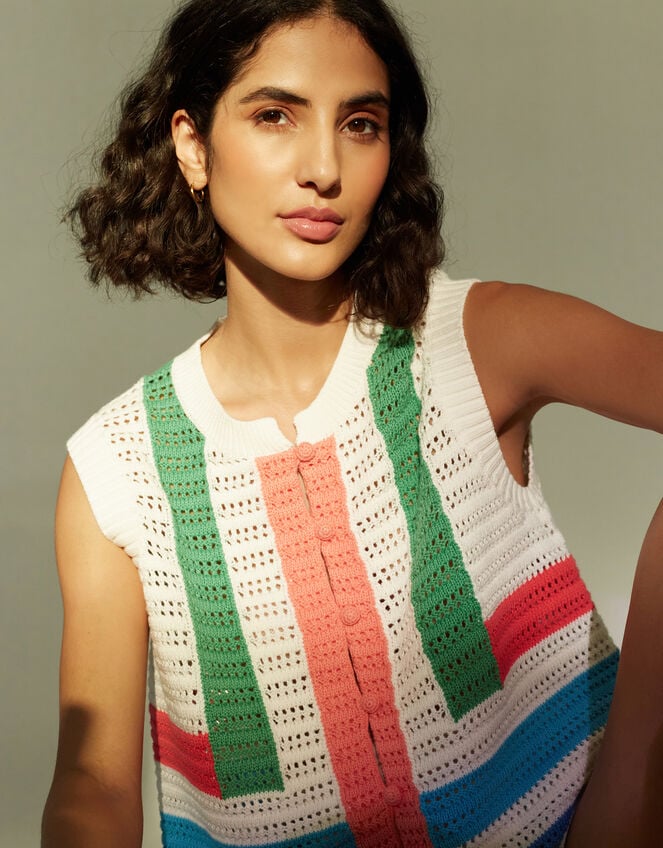 Chinti & Parker Capri Crochet Vest, Multi (MULTI), large