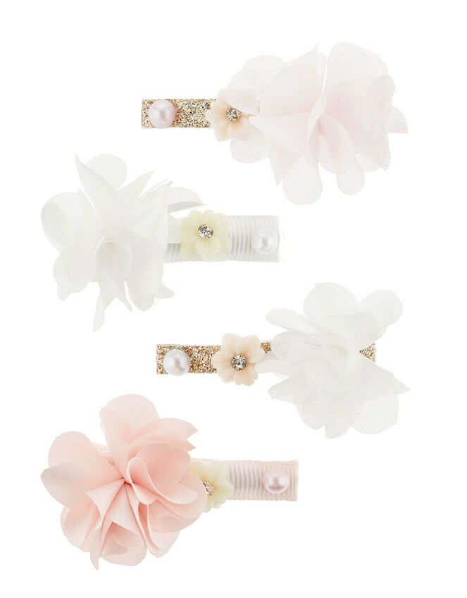 Ellen Pearl Pom-Pom Hair Clip Set, , large