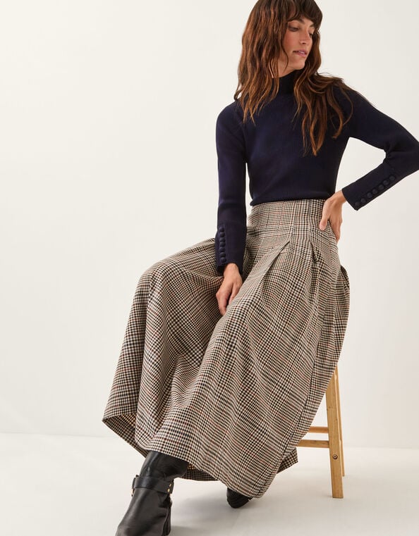 Ruby Ribbed Polo Neck Sweater, Blue (NAVY), large