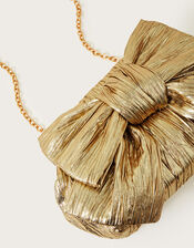 Oversized Bow Metallic Bag, , large