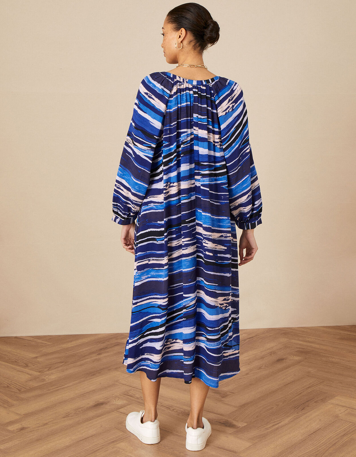 Gelato Stripe Dress in Sustainable Fabric Blue | Day Dresses | Monsoon  Global.