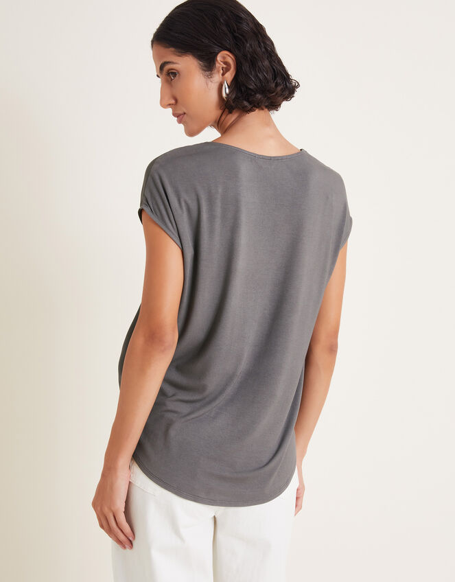 Wilde Sleeveless Satin Top, Gray (GREY), large