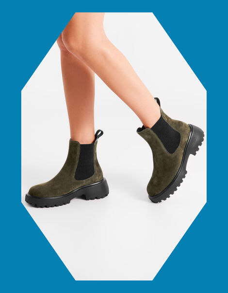 Shoe The Bear Aya Suede Boots, Green (OLIVE), large