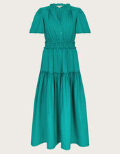 Lorena Frill Midi Dress, Teal (TEAL), large
