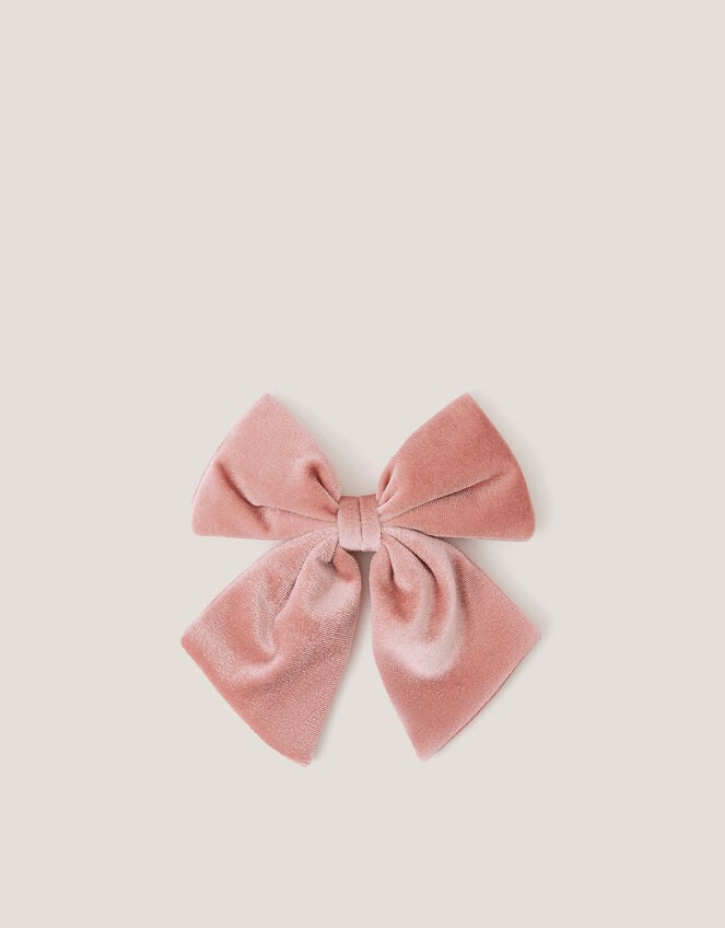 Luxe Velvet Bow Hair Clip, Pink (PINK), large