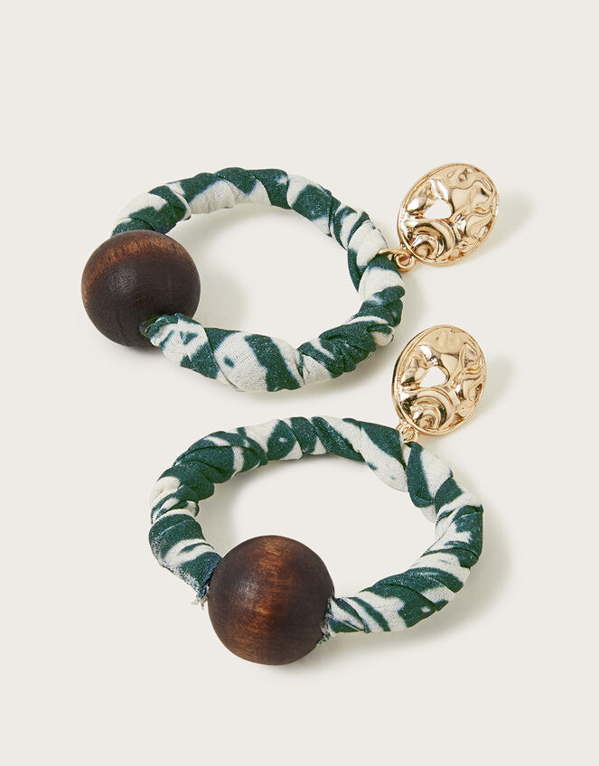 Statement Wooden Bead Hoop Earrings , , large