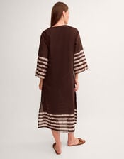 Aurora Printed Midi Beach Dress, Brown (BROWN), large