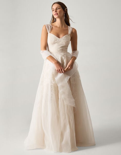Rose Organza Maxi Wedding Dress, Ivory (IVORY), large