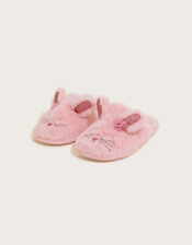 Flower Bunny Mule Slippers, Pink (PINK), large