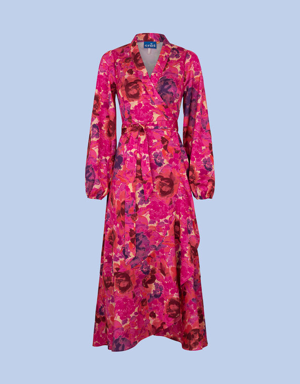 Crās Floral Wrap Dress, Pink (PINK), large