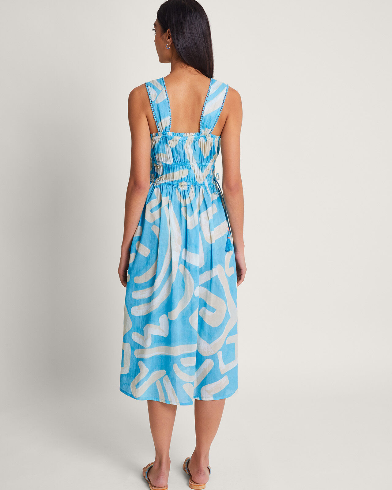 Demi Abstract Print Sundress Blue