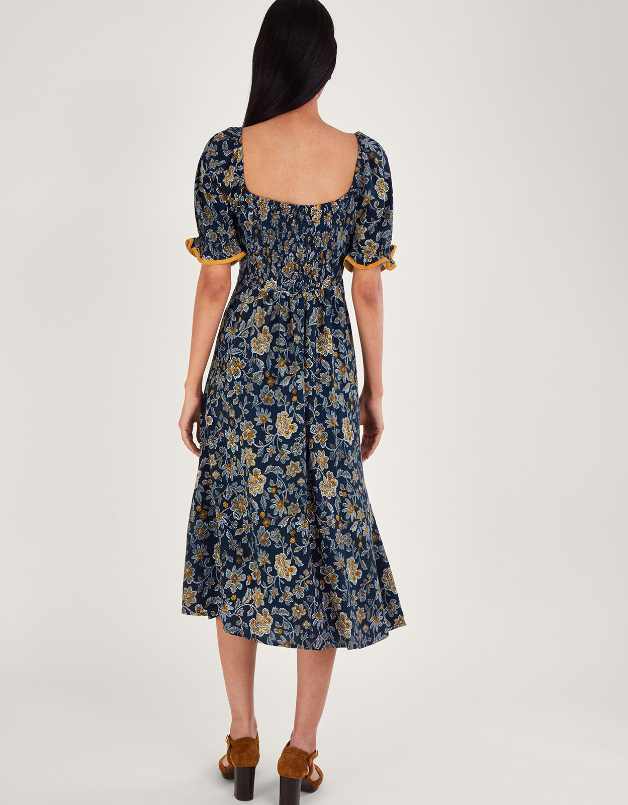 Dotty Flower Dress Blue Day Dresses Monsoon Global