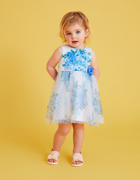 Baby Heidi Tulle Print Dress, Blue (BLUE), large