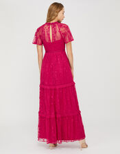 Billie Sustainable Embroidered Lace Maxi Dress, Pink (PINK), large
