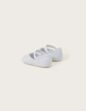 Baby Daisy Lace Booties, Ivory (IVORY), large