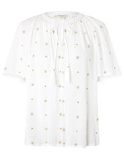 Star Embroidery Top in LENZING™ ECOVERO™, Ivory (IVORY), large