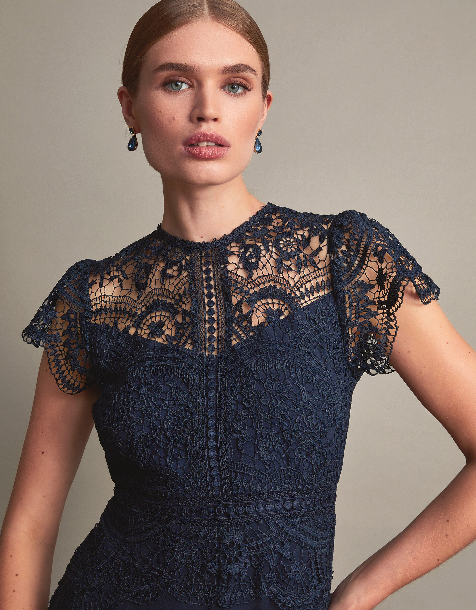 Monsoon blue lace on sale dress