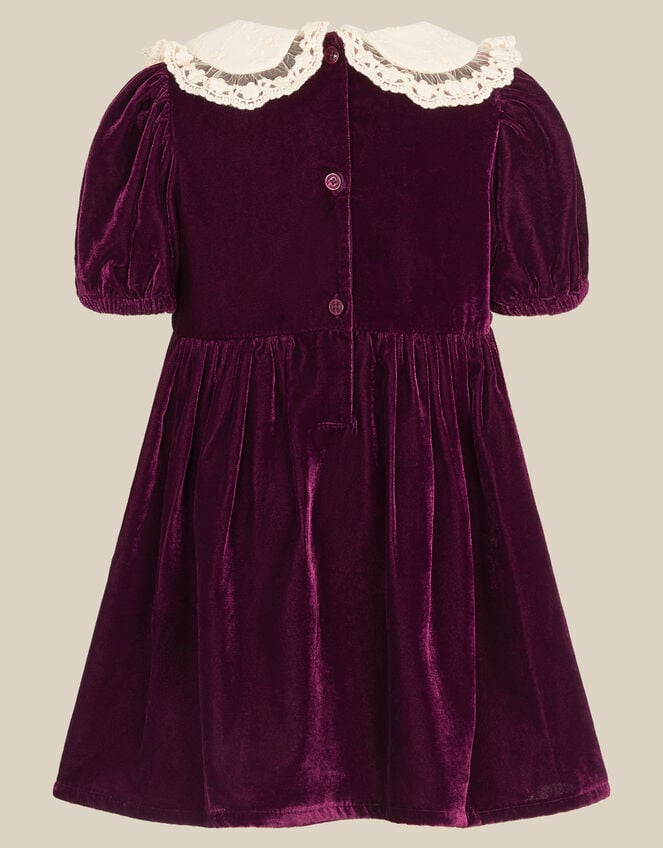 Baby Smocked Bow Party Dress, Red (BURGUNDY), large