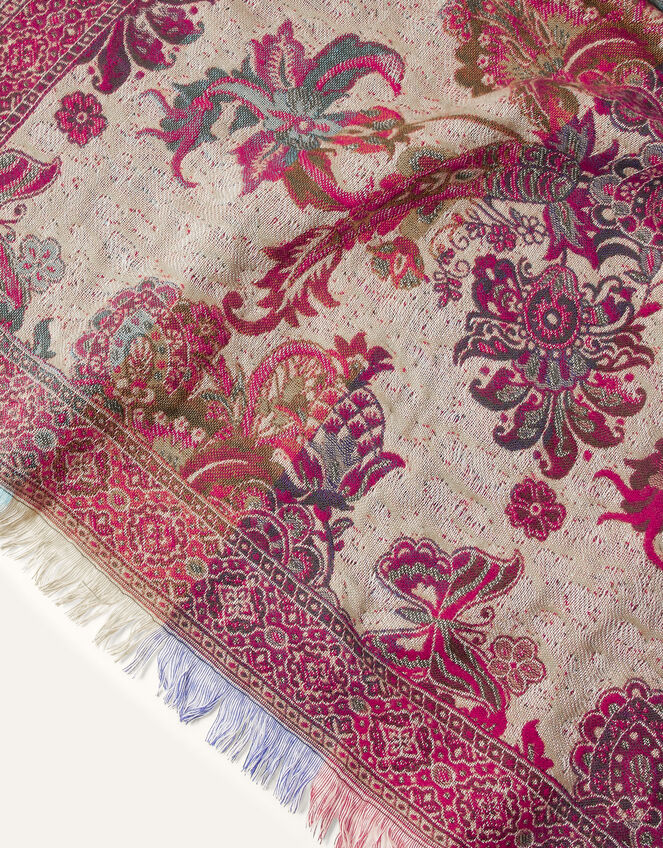 Paisley Print Jacquard Scarf, , large