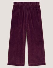 Bow Embellished Velour Trousers, Brown (BROWN), large