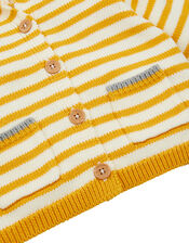 Newborn Bear Stripe Knit Cardigan, Yellow (MUSTARD), large