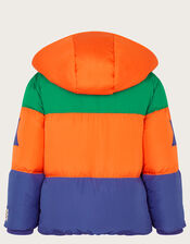 Colour Block Puffer Coat, Multi (MULTI), large