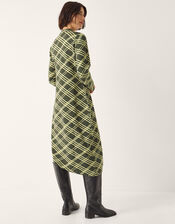 Claudia Check Knit Midi Dress, Green (GREEN), large