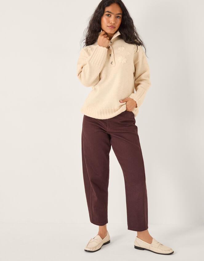 Em Floral Embroidered Knit Sweater, Ivory (IVORY), large