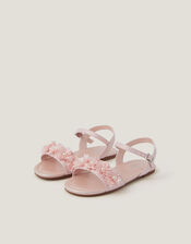 Pearl Flower Sandals, Pink (PINK), large
