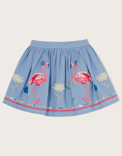 Flamingo Border Skirt  Blue, Blue (BLUE), large