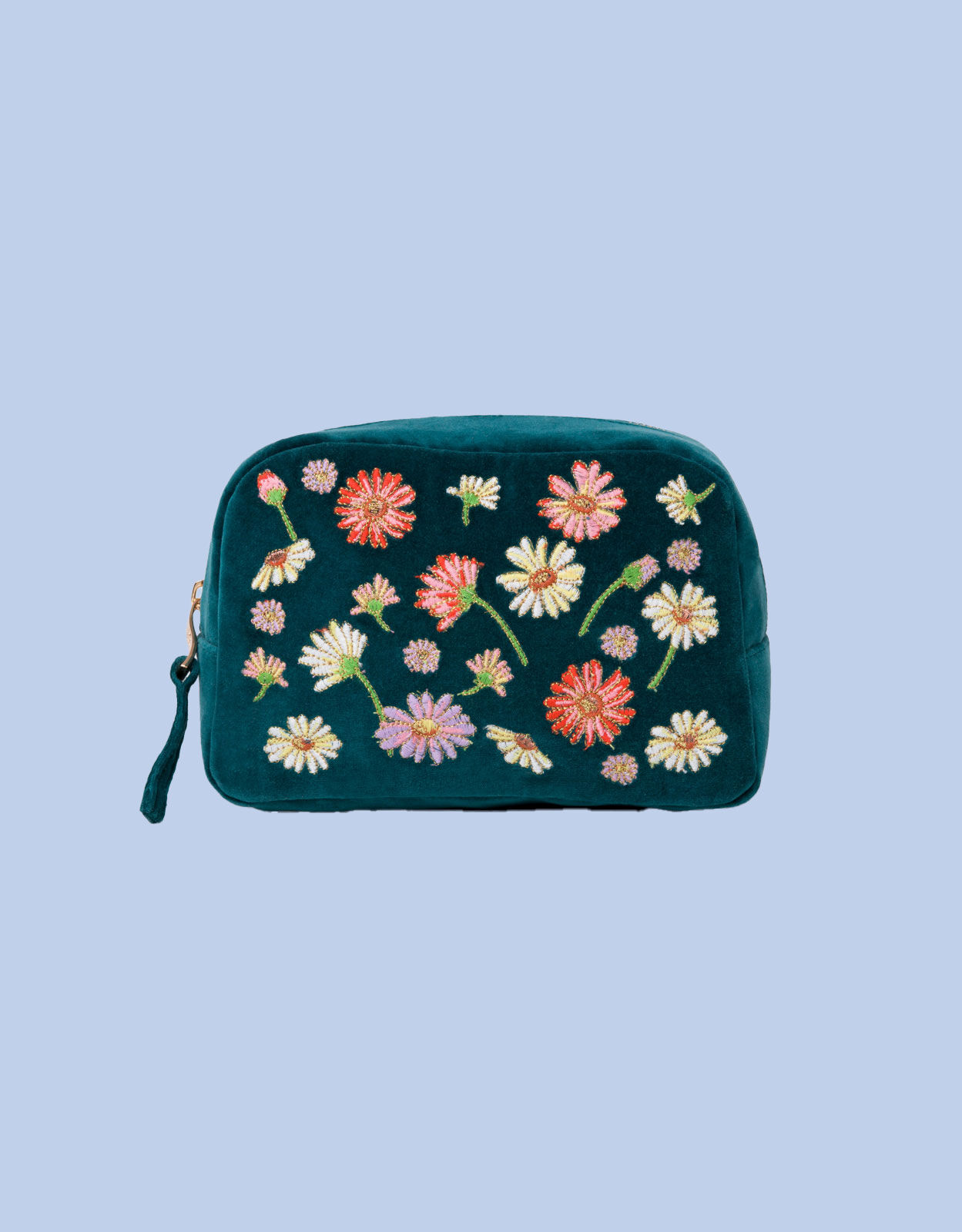 Elizabeth Scarlett Velvet Cosmetic Bag Blue