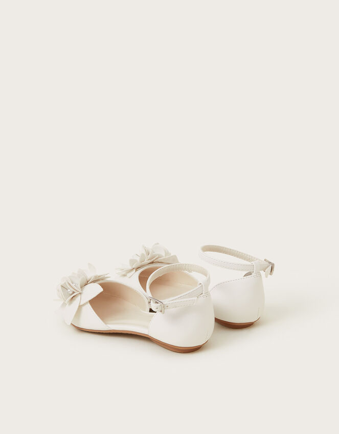 Flower Ballerina Flats, Ivory (IVORY), large