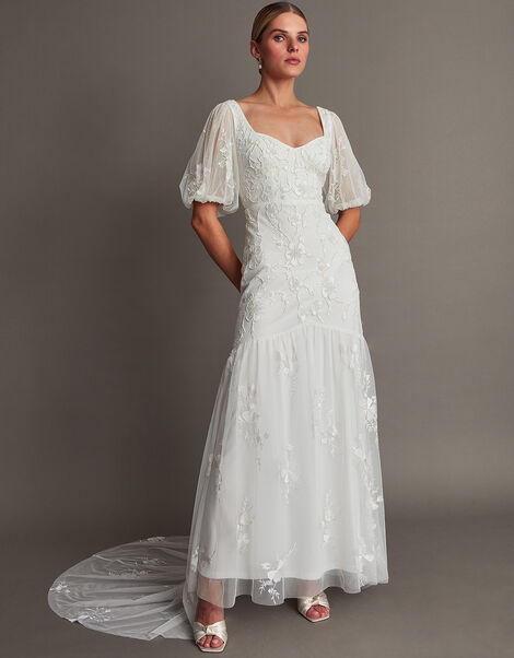 Violet Embellished Bridal Maxi Dress, Ivory (IVORY), large