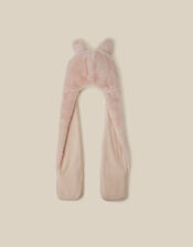 3-In-1 Fluffy Bunny Hat Scarf, Pink (PINK), large