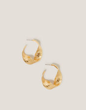 Large Textured Twist Hoop Earrings, , large