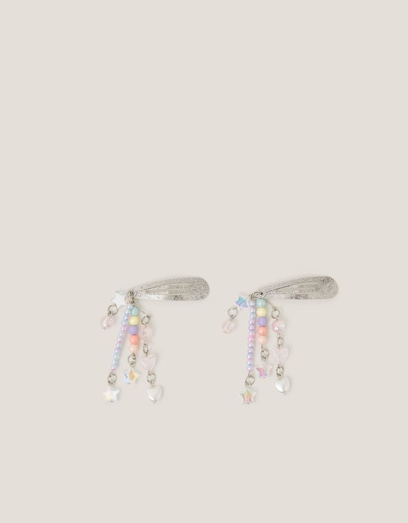 2-Pack Beaded Charm Hair Clips , , large