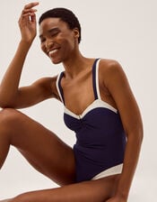 Sabrina Two Tone Swimsuit, Blue (NAVY), large