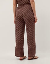 Magdalena Geometric Jersey Trousers, Brown (CHOCOLATE), large
