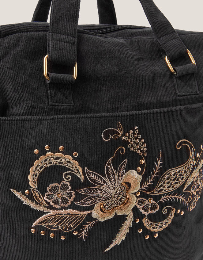 Lily Embroidered Corduroy Backpack, , large
