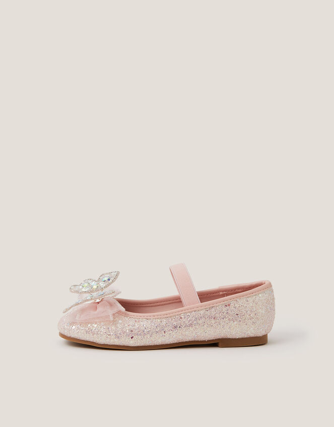 Sparkle Butterfly Ballet Flats, Pink (PINK), large